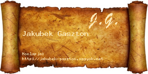 Jakubek Gaszton névjegykártya